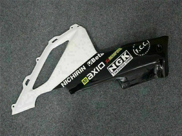 2007-2008 Kawasaki ZX6R Motorcycle Fairings - Black White Elf