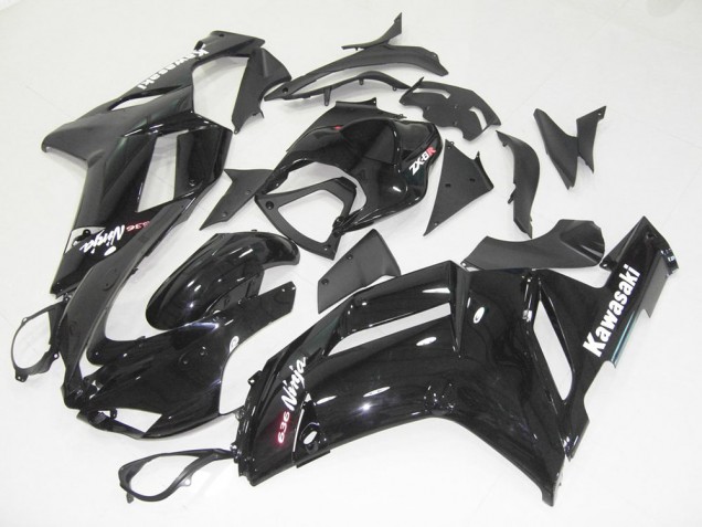 2007-2008 Kawasaki ZX6R Motorcycle Fairings - Glossy Black