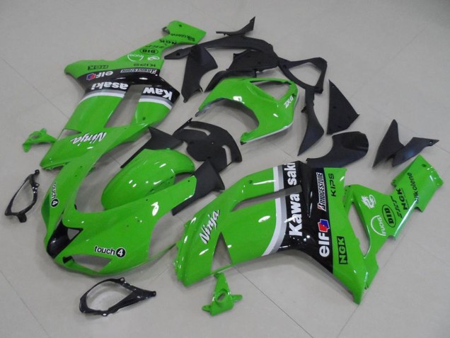 2007-2008 Kawasaki ZX6R Motorcycle Fairings - Green Arrow