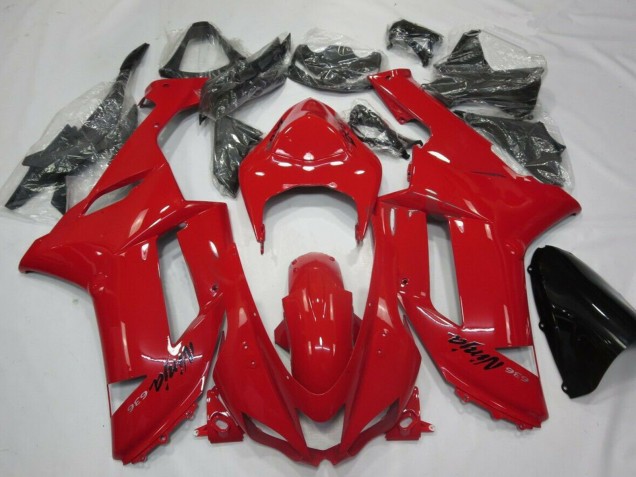 2007-2008 Kawasaki ZX6R Motorcycle Fairings - Red