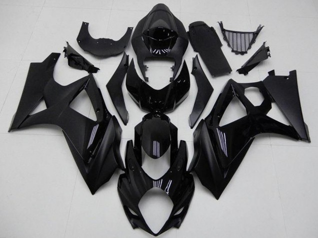 2007-2008 Suzuki GSXR 1000 Motorcycle Fairings - Glossy Black Matte Black No Decal
