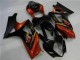 2007-2008 Suzuki GSXR 1000 Motorcycle Fairings - Black Orange