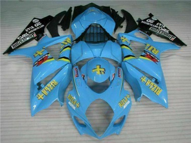 2007-2008 Suzuki GSXR 1000 Motorcycle Fairing Kits - Blue Gold Black Rizla