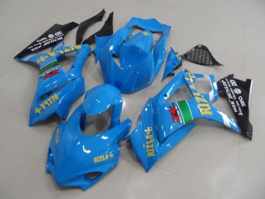2007-2008 Suzuki GSXR 1000 Motorcycle Fairings - Blue Yellow Black Rizla Racing