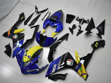 2007-2008 Yamaha YZF R1 Motorcycle Fairings - Blue Yellow Black Shark