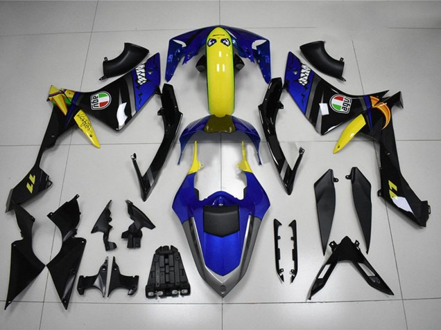 2007-2008 Yamaha YZF R1 Motorcycle Fairings - Blue Yellow Black Shark