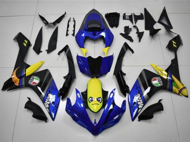 2007-2008 Yamaha YZF R1 Motorcycle Fairings - Blue Yellow Black Shark