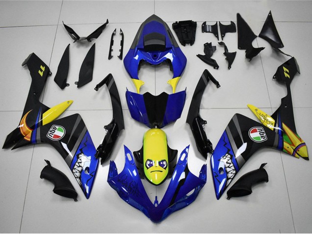 2007-2008 Yamaha YZF R1 Motorcycle Fairings - Blue Yellow Black Shark