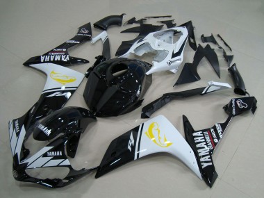 2007-2008 Yamaha YZF R1 Motorcycle Fairings - White Black Yellow Dolphin