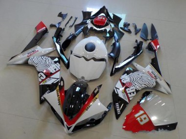 2007-2008 Yamaha YZF R1 Motorcycle Fairings - White Red Black Yellow Dark Dog