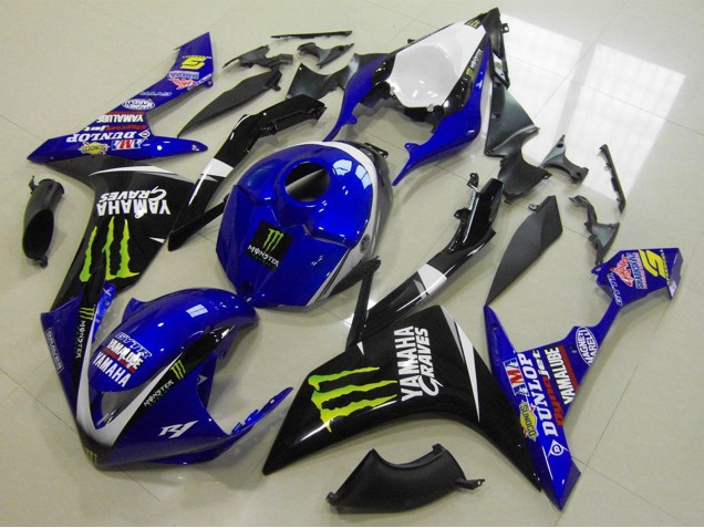 2007-2008 Yamaha YZF R1 Motorcycle Fairings - White Blue Black Green Monster