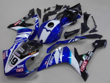 2007-2008 Yamaha YZF R1 Motorcycle Fairings - White Blue Black Volvo Fimer
