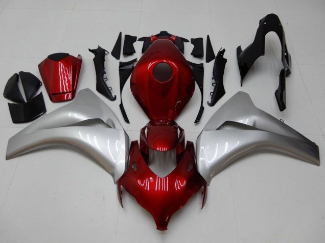 2008-2011 Honda CBR1000RR Motorcycle Fairings - Silver Maroon Red