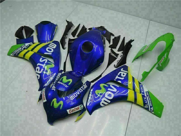 2008-2011 Honda CBR1000RR Motorcycle Fairings - Blue Yellow Green MoviStar Castrol