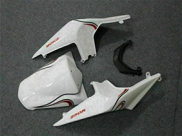 2008-2012 Kawasaki EX250 Motorcycle Fairings - White Red
