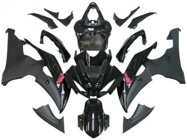 2008-2016 Yamaha YZF R6 Motorcycle Fairing - Glossy Black Matte Black