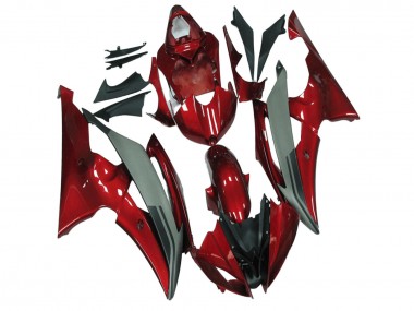 2008-2016 Yamaha YZF R6 Motorcycle Fairings - Red Grey