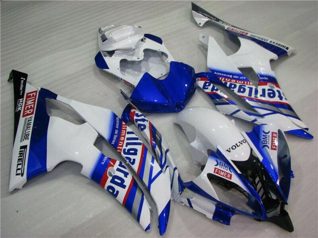 2008-2016 Yamaha YZF R6 Motorcycle Fairings - White Blue Red Sterilgarda Volvo Fimer Yamalube