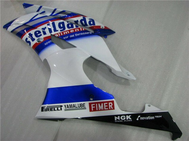 2008-2016 Yamaha YZF R6 Motorcycle Fairings - White Blue Red Sterilgarda Volvo Fimer Yamalube