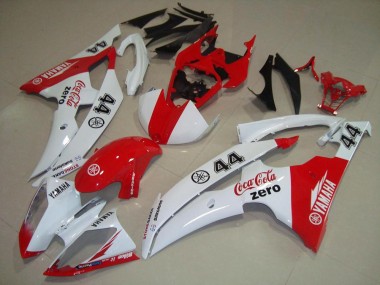 2008-2016 Yamaha YZF R6 Motorcycle Fairings - White Red Cocacola 44