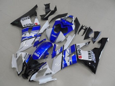 2008-2016 Yamaha YZF R6 Motorcycle Fairings - White Blue Glossy Black ENEOS Yamalube