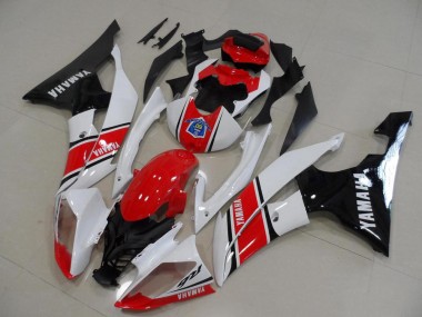 2008-2016 Yamaha YZF R6 Bike Fairings - White Red Glossy Black