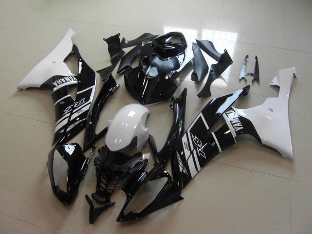 2008-2016 Yamaha YZF R6 Motorcycle Fairing - White Glossy Black