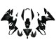 2009-2011 Kawasaki EX650 Motorcycle Fairings - Glossy Black White Decal