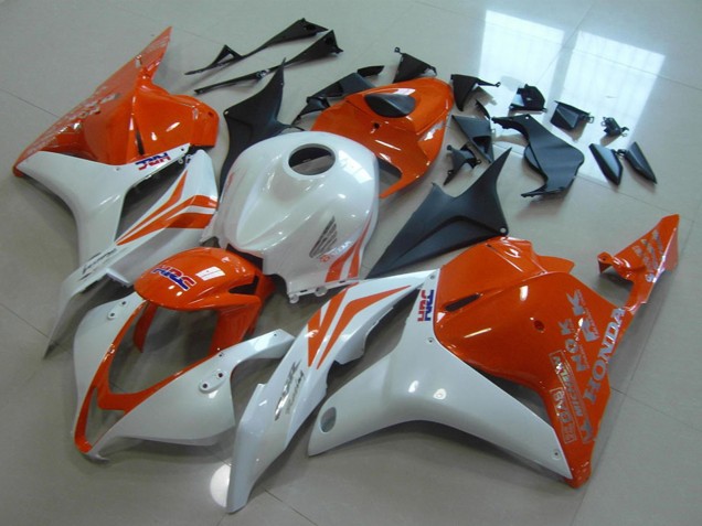 2009-2012 Honda CBR600RR Motorcycle Fairings - White Orange HRC