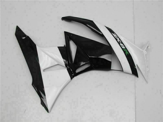 2009-2012 Kawasaki ZX6R Motorcycle Fairings - Glossy Black White