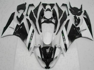 2009-2012 Kawasaki ZX6R Motorcycle Fairings - Glossy Black White