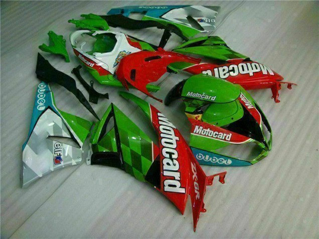 2009-2012 Kawasaki ZX6R Motorcycle Fairings - Green White Red Black Blue Motocard
