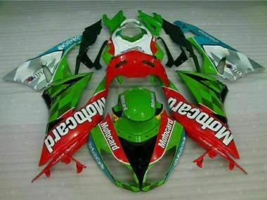 2009-2012 Kawasaki ZX6R Motorcycle Fairings - Green White Red Black Blue Motocard