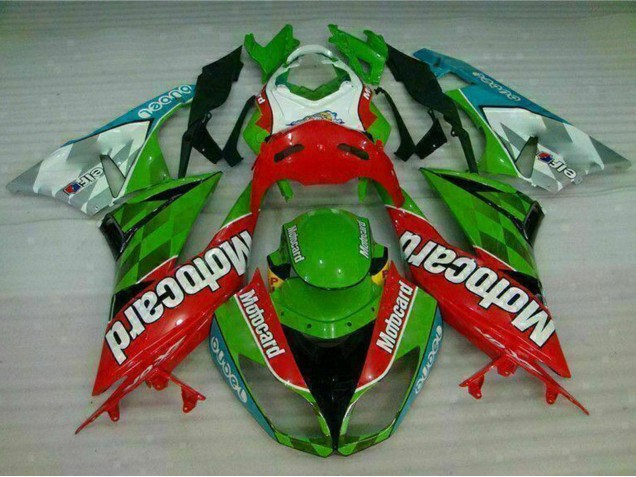 2009-2012 Kawasaki ZX6R Motorcycle Fairings - Green White Red Black Blue Motocard