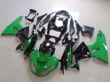 2009-2012 Kawasaki ZX6R Motorcycle Fairing - Green Glossy Black