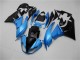 2009-2012 Kawasaki ZX6R Motorcycle Fairings - Light Blue Glossy Black
