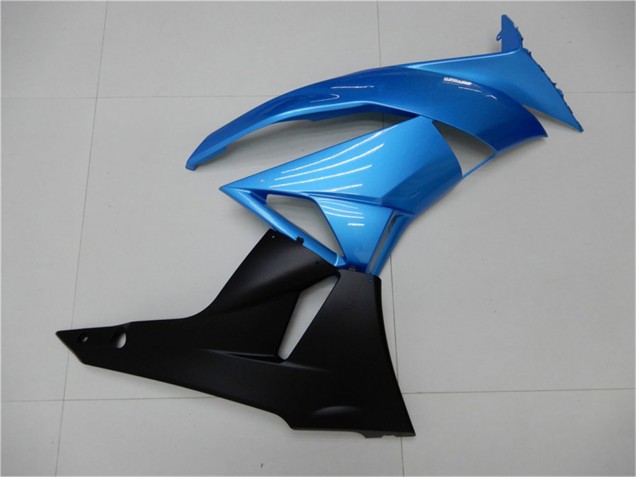 2009-2012 Kawasaki ZX6R Motorcycle Fairings - Light Blue Glossy Black