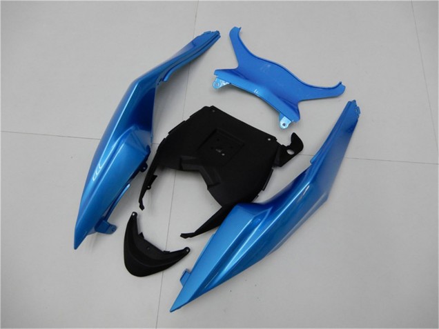 2009-2012 Kawasaki ZX6R Motorcycle Fairings - Light Blue Glossy Black