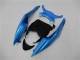 2009-2012 Kawasaki ZX6R Motorcycle Fairings - Light Blue Glossy Black