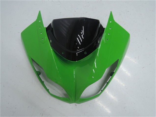 2009-2012 Kawasaki ZX6R Motorcycle Fairing Kits - Green Glossy Black