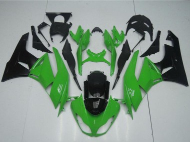 2009-2012 Kawasaki ZX6R Motorcycle Fairing Kits - Green Glossy Black