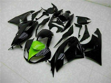 2009-2012 Kawasaki ZX6R Motorcycle Fairings - Glossy Black Green