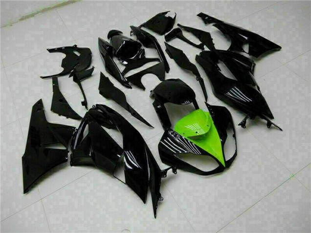 2009-2012 Kawasaki ZX6R Motorcycle Fairings - Glossy Black Green