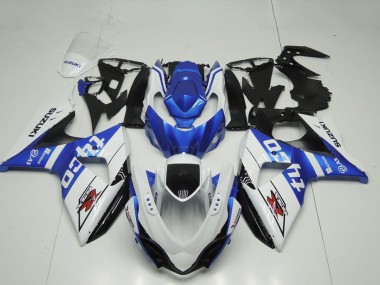 2009-2016 Suzuki GSXR 1000 Motorcycle Fairing - White Blue Black Tyco