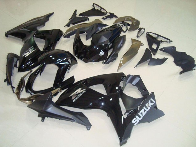 2009-2016 Suzuki GSXR 1000 Motorcycle Fairings - Glossy Black Matte Black OEM Style