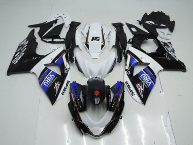 2009-2016 Suzuki GSXR 1000 Motorcycle Fairings - White Blue Black Viru