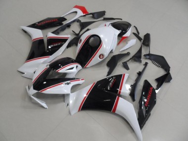 2012-2016 Honda CBR1000RR Motorcycle Fairing - White Red Glossy Black Stripe