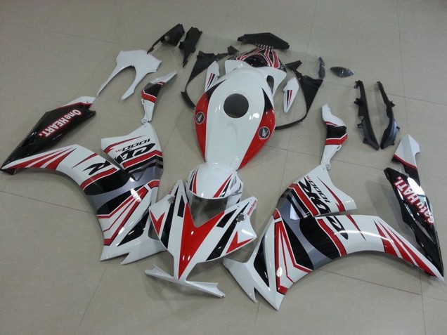 2012-2016 Honda CBR1000RR Motorcycle Fairings - White Red Silver Black One Heart