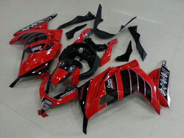 2013-2018 Kawasaki ZX300R Motorcycle Fairings - Red Black Air Force