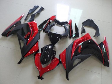 2013-2018 Kawasaki ZX300R Motorcycle Fairings - Red Glossy Black Matte Black